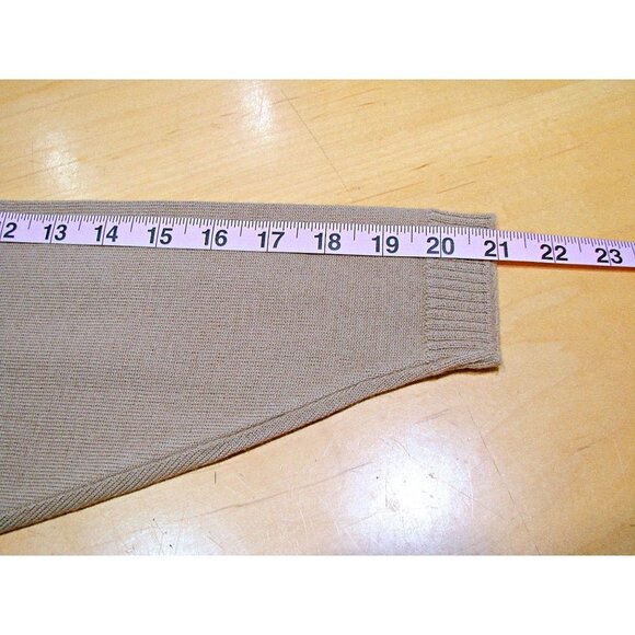 Vintage 80s Womens Pendleton Virgin Wool Pullover Turtleneck Sweater Beige L P - Picture 6 of 11